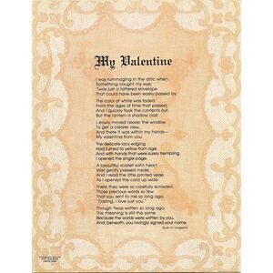 My Valentine Ruth H Underhill 1980s Poem Retro Kitsch Wall Art SG6